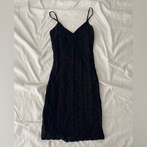 Black Lace Slip Dress with Spaghetti Straps by Easel size small